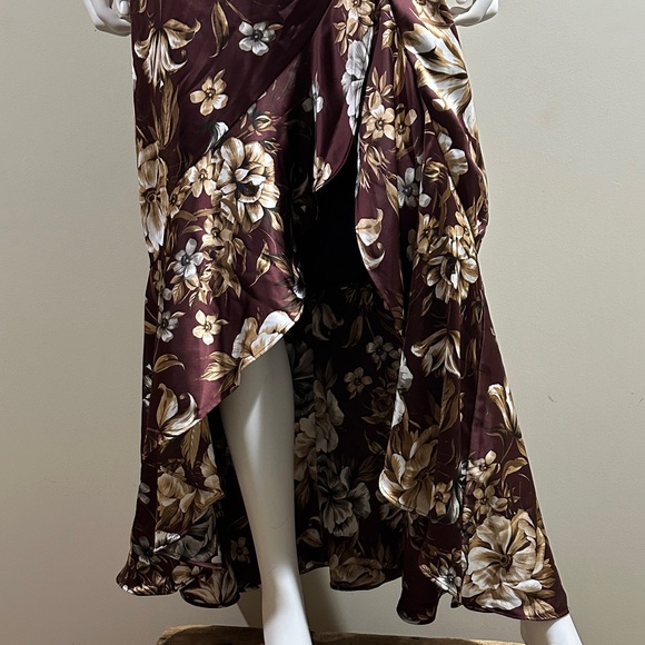 Express Size Small Floral Burgundy Maxi Dress - Picture 2 of 8